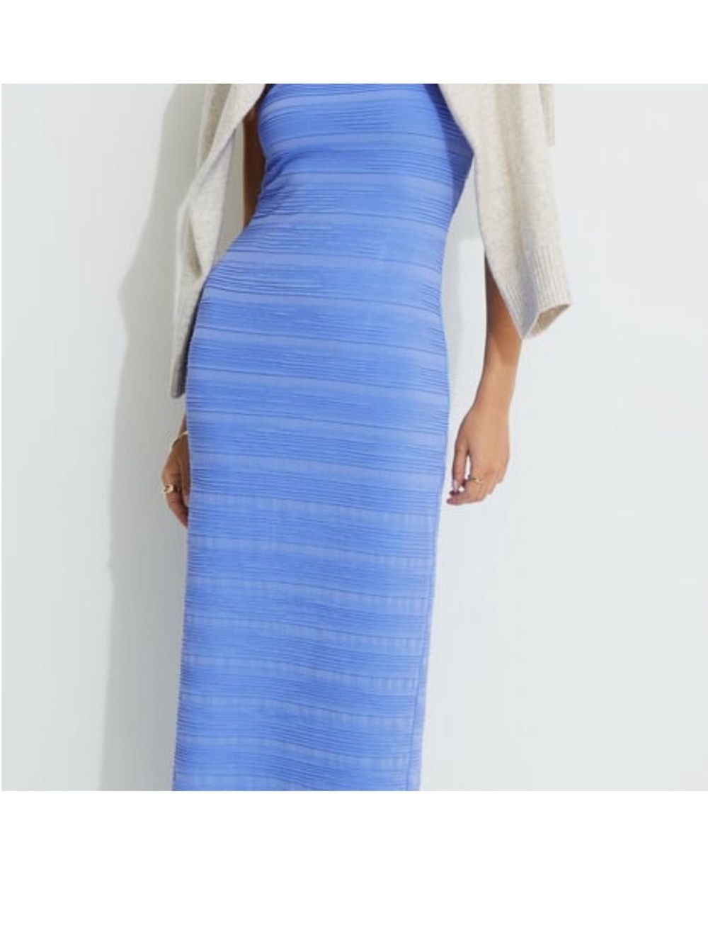 Dynamite Periwinkle Ribbed Maxi Dress
